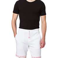 BOSS Mens Headlo 1 Regular-fit Jersey Shorts with Logo hems White