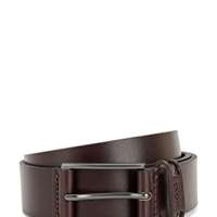 BOSS Mens Samu Sz35 Branded-keeper belt in Italian leather