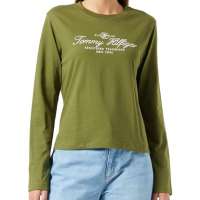 Tommy Hilfiger Women’s Long-Sleeve C-Neck T-Shirt Cotton
