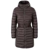 Trespass Womens Longer Length Coat Casual Jacket Padded with Hood Santuzza – Black XXS