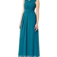 Little Mistress Womens Crossover Bardot Maxi Dress Size 8 Green Dress 36