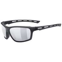 uvex Sportstyle 229 – Sports Sunglasses for Men and Women – Mirrored Lenses – Comfortable  Non-Slip – Black MattSilver – One Size